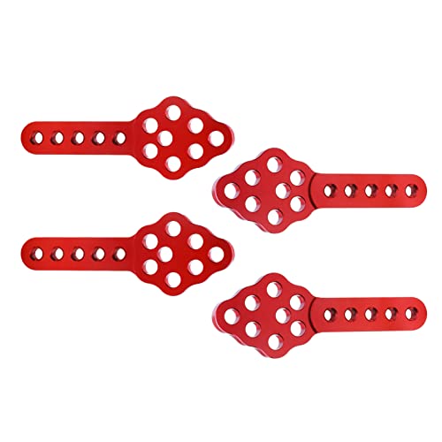 4Pcs Metal CNC RC Car Shock Absorber Mount Adjust Height Angle Stand for Axial SCX10 90046 D90 D110 SCX10III RC Crawler Upgrades (Red) - color: Red