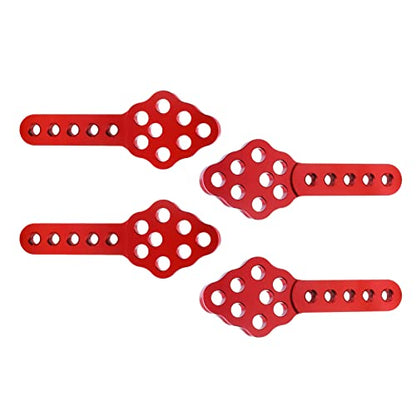 4Pcs Metal CNC RC Car Shock Absorber Mount Adjust Height Angle Stand for Axial SCX10 90046 D90 D110 SCX10III RC Crawler Upgrades (Red) - color: Red