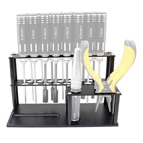 RC Tools Kit Organizers fit Screw Driver Pliers Body Reamer Bulit-in Screw Tray 18 Holes Screwdriver Organizers Screwdriver Storage Rack