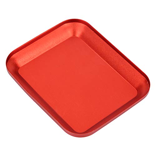 RC Screw Tray Magnetic Parts Holder Small Screw Organizer Storage Tray with Aluminum Alloy for Fuel Vehicle Parts Tools (Red) - color: Red