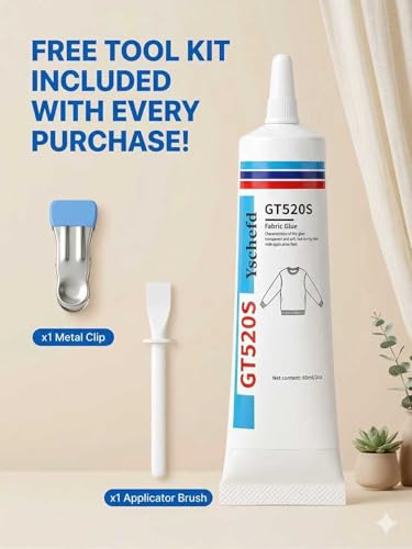 Fabric Glue, Permanent Super-Strength Repair Adhesive: Waterproof, high-Strength, Transparent, Suitable for Repairing Clothing, Denim, Leather, Polyester, Various Fabrics, and applying Patches（2oz）