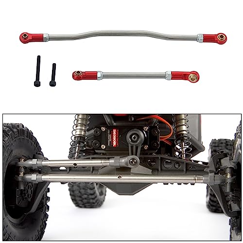 1/10 Steering Links 2Pcs Metal Adjustable Steering Linkage Servo Link Pull Rod for 1/10 RC Crawler Axial Capra 1.9 Unlimited Trail Buggy RTR Upgrades Accessories (1/10 Capra Steering Links Black)