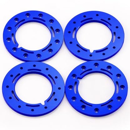 Aluminum 1.55inch Beadlock Ring 1Set/4PCS for AXIAL UTB18 D90 TF2 CC01 AX90069 MST JIMNY 1/10 RC Crawler Truck Car Wheels (Blue) - color: Blue