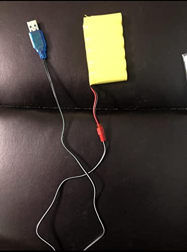 Fielect 2pcs JST-2P USB Charger Cable 4.8v 250MA Output Ni-Cd Ni-Mh Battery Pack for RC Excavator RC Cars - color: 2pcs