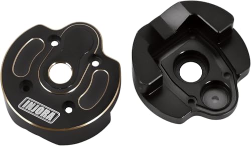 INJORA RC Brass Portal Cover 2Pcs Black Coating Portal Steering Knuckle Cap for RC Crawler Axial SCX10 III AXI03007 & AXI03004 Upgrade Part