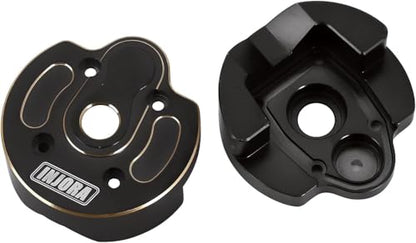 INJORA RC Brass Portal Cover 2Pcs Black Coating Portal Steering Knuckle Cap for RC Crawler Axial SCX10 III AXI03007 & AXI03004 Upgrade Part