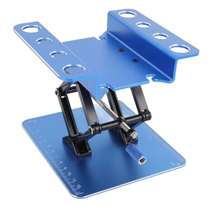 Dpofirs Rotatable Height Adjustable RC Car Platform | Stable Metal Work Stand for 1:8 1:10 Scale Repair (Blue) - color: Blue