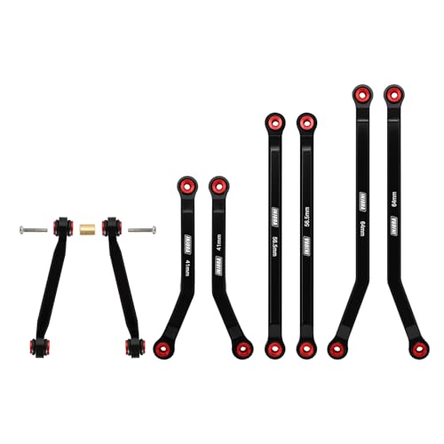 INJORA Aluminum High Clearance 4 Links Set for 1/24 Axial SCX24 GX470 RC Crawler Upgrade(Black) - color: Black
