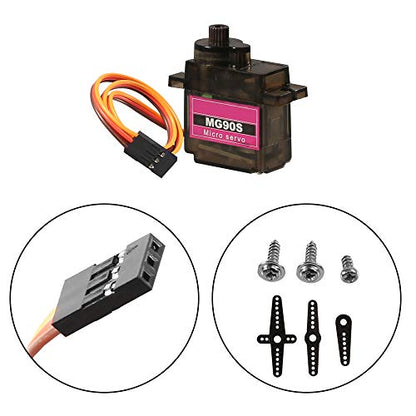 5Pcs MG90S Micro Servo Motor 9G Servo Geared Micro RC Servo Motor Smart Robot 360 Degree Compatible with Raspberry Pi Project Car Helicopter Airplane Boat