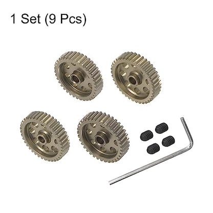 HARFINGTON 48P Hardened Pinion Motor Gear Set 4pcs 36T 37T 38T 39T Fit 1/8 inch RC Motor Shaft 48 Pitch 7075 Aluminum Gears for RC Car, with Hex Key - style: 36T 37T 38T 39T