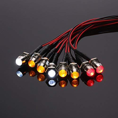 OGRC 8Pcs RC LED Light Kit Accessories RC Headlights/Taillight Kit Accessories for 1/10 1/8 Modes for Traxxas Tamiya ARRMA HSP Redcat Axial SCX10 RC Cars（2 White +2 Red +4 Yellow） | RC Light for Traxxas Tamiya ARRMA HSP Redcat Axial SCX10 1/10 RC Car (2 W