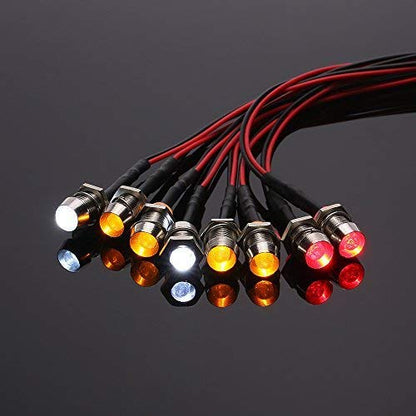 OGRC 8Pcs RC LED Light Kit Accessories RC Headlights/Taillight Kit Accessories for 1/10 1/8 Modes for Traxxas Tamiya ARRMA HSP Redcat Axial SCX10 RC Cars（2 White +2 Red +4 Yellow） | RC Light for Traxxas Tamiya ARRMA HSP Redcat Axial SCX10 1/10 RC Car (2 W