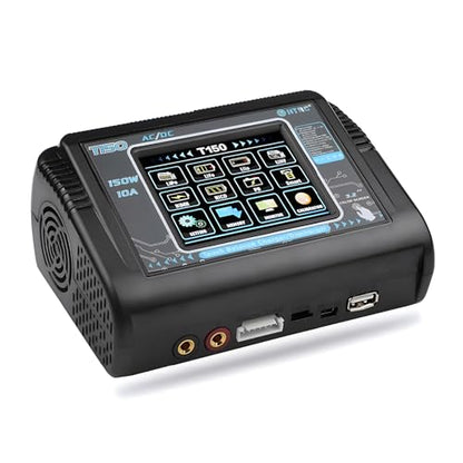 Lipo Battery Charger Touch Screen Dual RC Battery Charger Discharger AC/DC150W 10A Fast Balance Battery Chargers for 1-6S LiPo Li-ion Life LiHV NiCD NiMH PB Smart Batteries