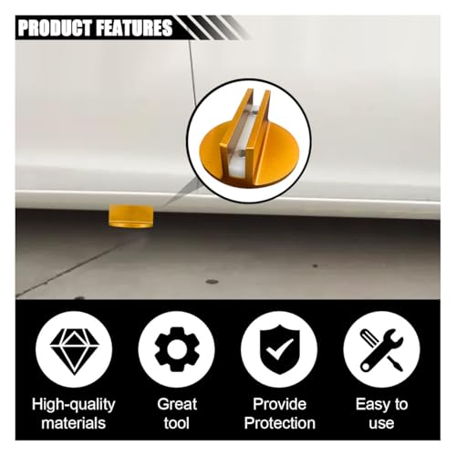Universal Magnetic Jack Pad, 0.37" Slotted Aluminum Grooved Pad | Jack Puck Pinch, Pinch Weld Frame Rail Adapter with Large Slotted for Most Cars SUVs Trucks, Orange - color: Orange