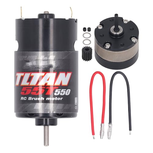 550 55T RC Brushed Motor,High Speed Brushed Motor with 1/3 Reduction Gear Box for 1/14 1/10 RC Crawler Car Truck