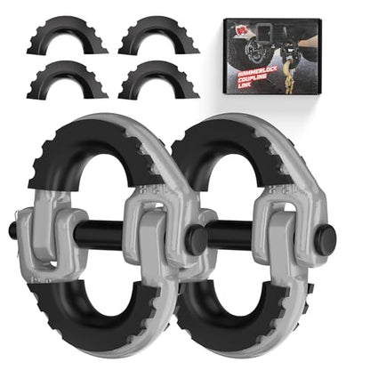 2 Pack 1/2" Safety Chain Connector Link, G80 Tow Hitch Hammerlock Coupling Link, Tow Chain Connector with 12000 lbs Loading (Gray) - color: Gray
