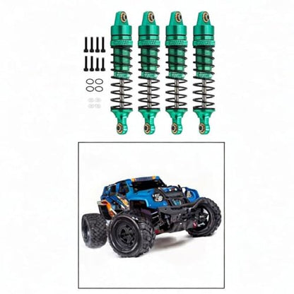 Yiju 4 Pieces Rc Car Shock Absorbers 1/18 Aluminum Alloy Crawler Car Kit Simple Install Suitable for 17665 D90 Model Cars DIY Hobby R, Green