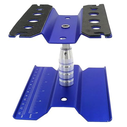 RC Car Work Stand Aluminum Alloy Repair Workstation Bracket with Screw Tray for 1/8 1/10 1/12 1/16 Traxxas Axial Arrma Redcat RC Crawler Monster Truck Buggy (Blue) - color: Blue