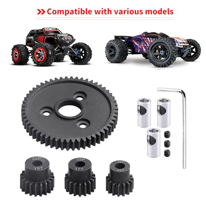 RC Metal Steel 54T 32P Spur Gear with 15T/17T/19T Pinions Gears Set Replace 3956 for Traxxas Slash 4x4 2WD Rustler Rally Stampede Summit E-REVO T-Maxx
