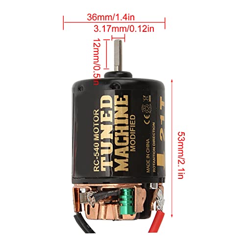 540 Brushed Motor Iron Copper 21T RC 540 Motor with External Carbon Brush Two Way Bearing for 1 10 RC Car for Axial SCX10 90046 Drift and Sport Use