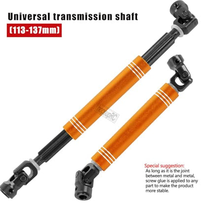 RC 113-137MM Crawler Drive Shaft Upgrades Part for 1/10 Axial SCX10 SCX10 II 90046 SCX10 III AXI03007 TRX4 D90,Universal Driveshaft,Steel and Aluminum axles,Gold(1PCS) - size: 113-137MM