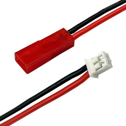 10Pcs JST to PH2.0 2Pin Adapter with 22AWG Cable Wire Compatible with Blade mCP-X Use E-Flite 120 SR Battery & Axial SCX24 1/24 RC Car Lipo Charging