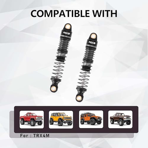 DSS18 Shocks 51MM Oil-Filled Dual Spring Shock Absorber CNC Long Threaded Oil Damper With Spring For TRX4MT TRX4M Upgrades 1/18 RC Crawler - style: 51mm black