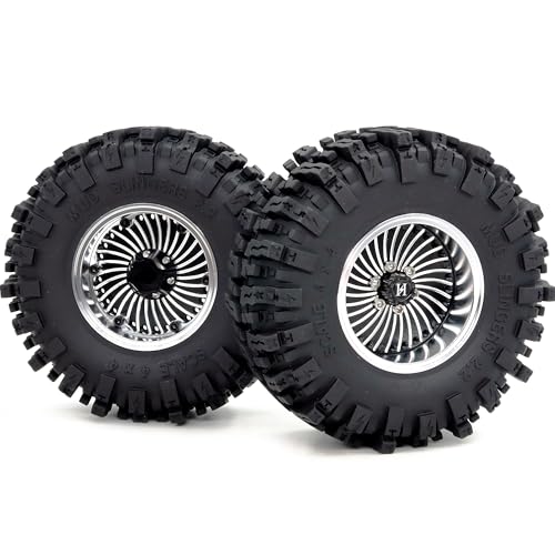 HOBBYSOUL Adjustable Offset 2.2 Beadlock Wheels and Tires 124mm Tall Mud Slingers tyre & 40mm Wide Rims for 1/10 RC Crawler TRX4 SCX10 Capra Upgrades,HS701530