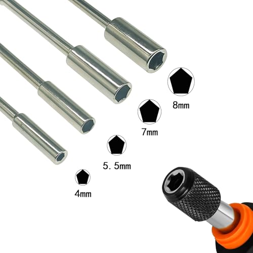 RC Screwdrivers Set H4.0/5.5/7.0/8.0 1/4" Hex Shank with Quick Release Handle fit M2 M2.5 M3 M4 M5 Locknuts for RC Cars Trucks Crawler Drone Tools