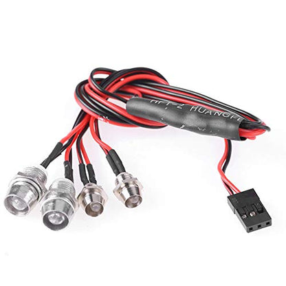 Yosoo Health Gear RC Car LED Light, Taillight Light Kit 4LED Headlight RC Car Part Accessory DIY RC Accessories RC Car Taillight, for Rc Car Outdoor Rc Truck