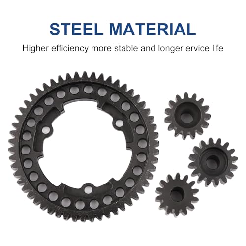 Aimrock Harden Steel Mod 1 54T Spur Gear and 5mm 14T 15T 16T Pinion Gear Combo Upgrade Option Parts for Traxxas XRT X-Maxx E-Revo Funco Maxx XO-1 RC Car (54T 14T 15T 16T) - size: 54T 14T 15T 16T