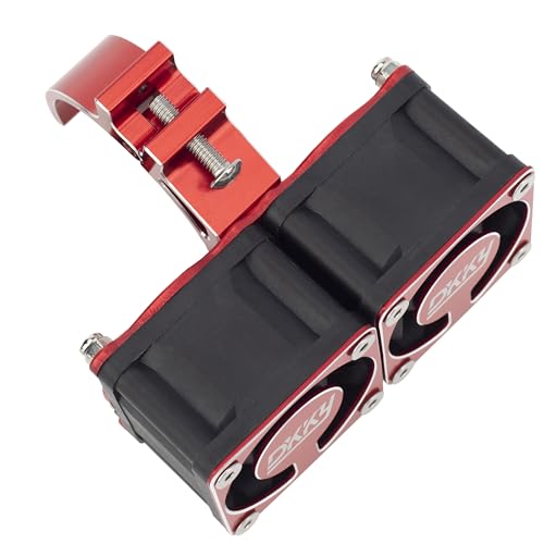 DKKY RC Motor Cooling Fan Heatsink with 42mm Mount for Arrma Axial Traxxas 1/6 1/8 1/10 RC Models with 4274 4286 Motor (Red) - color: Red