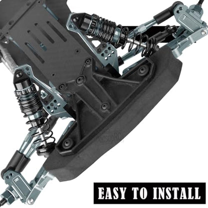 Upgrades Parts for 1/10 Slash 2WD LCG,Carbon Skid Plate&Aluminum RC Shocks&Drive Shaft CVD&A Arms&Steering Block&272R Gearbox&Adjustable Links&Shock Tower&Front Bulkhead,Titanium - color: Titanium(hops Up)