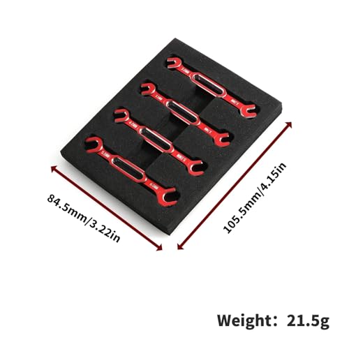for Rc Car 4Pcs Wrench 3/3.2/3.5/3.7/4/5/5.5/6Mm Turnbuckle Nut Ball End Joint Remover Universal Tool Upgrade Parts RC Car Repair Kit - color: Red