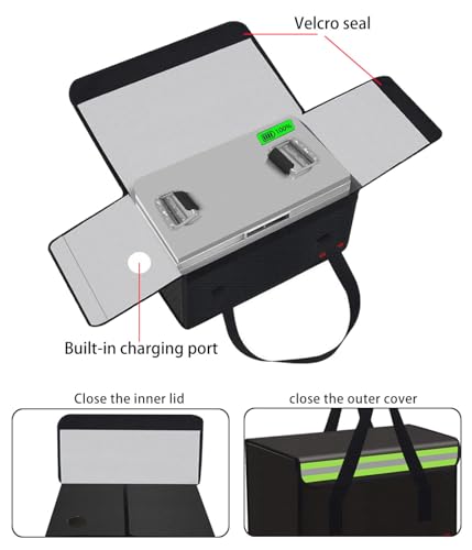 Lipo Battery Safe Bag Large Capatity Fireproof Bag for Ebike Lipo Battery Other Batteries Storage Charging Transport Home Office Travel Safe Storage Pouch - size: 450*250*250mm