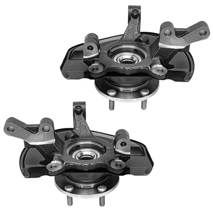 Detroit Axle - Front Steering Knuckles & Wheel Bearing Hubs for | Dodge Caliber Jeep Patriot Compass 2007-2017, 2008 2009 2010 2011 2012 2013 2014 2015 2016 Knuckles with Wheel Bearing Hubs