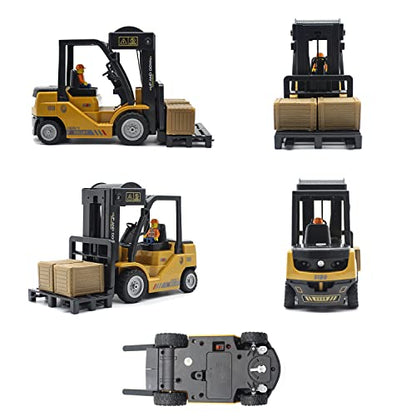 Remote Control Forklift 11 Channel Rc Forklift Cranes Construction Toys, w/Boxes/Sound and Light Spray, Two Rechargeable Batteries, Kids Forklift Toy Christmas & Birthday Gifts - style: RC Forklift Truck
