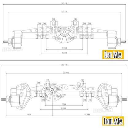 Front Rear Portal Axles Upgrades Part for 1/10 Capra 1.9 UTB 4X4,DIY SCX10 SCX10 II,RC Aluminum Alloy Front Rear Axle RC Crawler Car,1/10 Capra 1.9 UTB & SCX10,Titanium - color: Titanium - (Portal Axles)