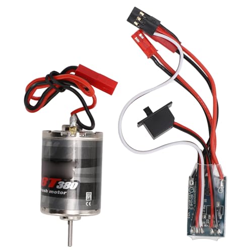 RC Brushed Motor ESC Professional 380 Stainless Steel Large Torsion 38T Brushed Motor with 30A Brush ESC JST Plug for 1/16 1/18 RC Car Boat