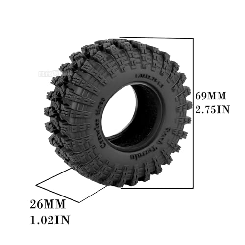 RC 1.3 Soft Silicone Rubber Wheel Tires for 1/18 TRX4M/Ascent-18/FMS 1/24 SCX24 RC Crawler,1.3" Soft Mud Terrain/Rock Crawling/Swamp Claw Mud Terrain/Road RC Tires 4Pcs,Style (C) - style: 4Pcs 1.3 Rubber Wheel - (C)