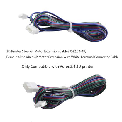 2Pcs 3D Printer Stepper Motor Extension Cables XH2.54 4Pin 2M(78.7Inch), Female to Male NEMA 17 Motor Wires Compatible with Voron 2.4, 3D Printing DIY Parts, - style: 2Pcs Voron 2.4 Stepper Motor Extension Cables 2M (78.7inch)