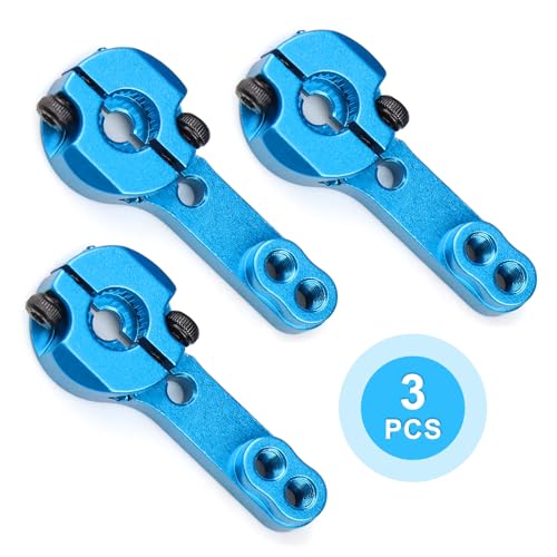 AIMROCK 3PCS 25T Aluminum Servo Arm Horn M3 Threads Steering Arms for 1/8 1/10 RC Car Truck Buggy Airplane