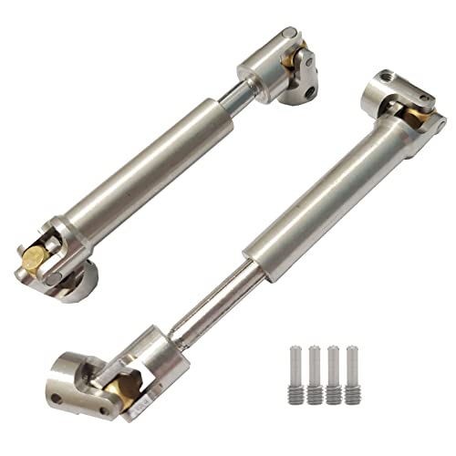 2Pcs Stainless Steel Drive Shafts 92-125mm for 1/10 RC Crawler | 3.62inch-4.91inch,Copper joint,Sturdy,Silver - size: 92mm-125mm
