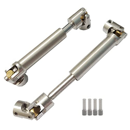 2Pcs Stainless Steel Drive Shafts 92-125mm for 1/10 RC Crawler | 3.62inch-4.91inch,Copper joint,Sturdy,Silver - size: 92mm-125mm