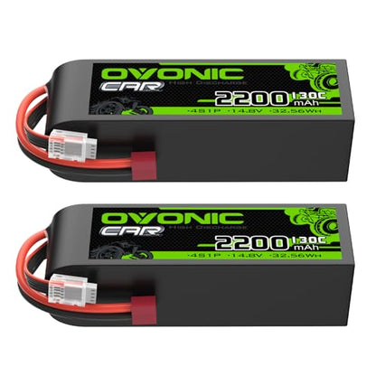 OVONIC 4S LiPo Battery 2200mAh 14.8V 130C RC Battery with Dean-Style T Connector