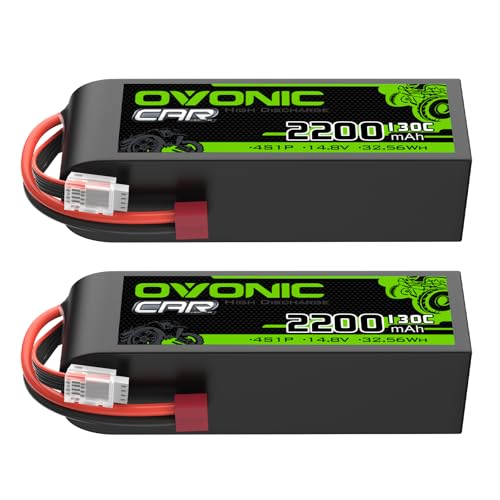OVONIC 4S LiPo Battery 2200mAh 14.8V 130C RC Battery with Dean-Style T Connector