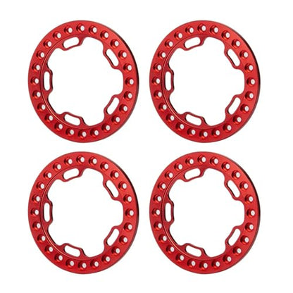 RC Models For TRX-4 For Axial For SCX10 D90 1/10 RC Crawler Car Model Parts 4Pcs/set Metal Alloy Replacement 1.9inch Beadlock Wheel(Red) - color: Red