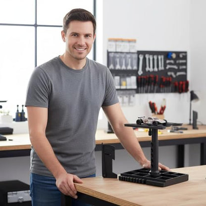 Amagogo Vehicle Repair Stand RC Car Holder Maintenance Model Tool Material Rotates Angle Gauge Storage Suitable for Hobby Desk Work Area