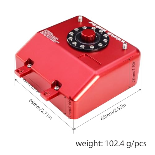 H10 Aluminum Alloy Simulated Cell Receiver Equipment Box Electric Box Fuel Tank for 1/10 RC Crawler Car Vanquish H10 Optic LCG Upgrade Parts (Silver) - color: Silver