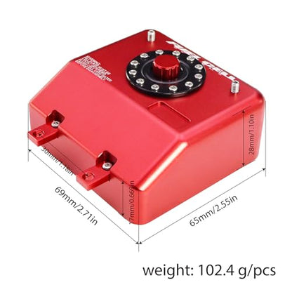 H10 Aluminum Alloy Simulated Cell Receiver Equipment Box Electric Box Fuel Tank for 1/10 RC Crawler Car Vanquish H10 Optic LCG Upgrade Parts (Black) - color: Black